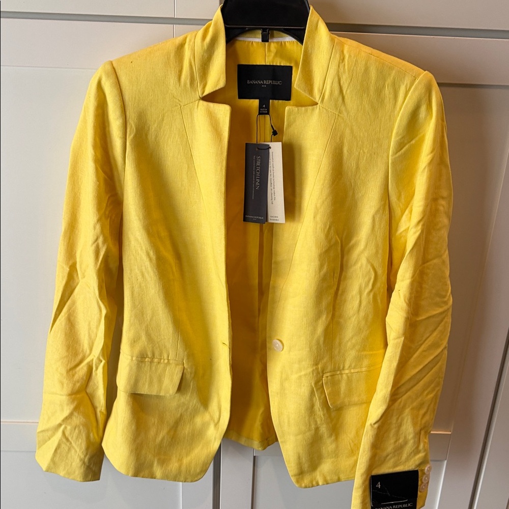 Banana Republic Bright Yellow Open-Front Women's Blazer